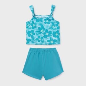 conjunto pantalón corto azul pacifico chica Mayoral