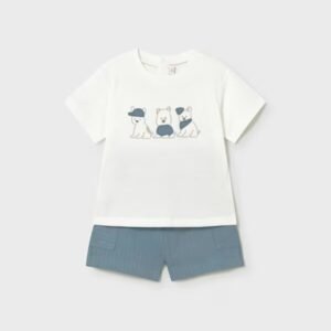 conjunto bermuda jade camiseta animalitos bebé niño Mayoral