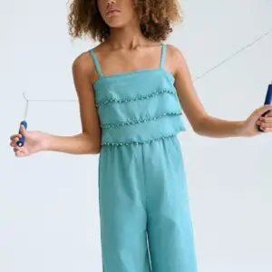 mono largo volantes verde agua chica Mayoral