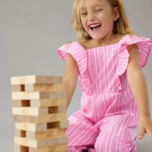 mono algodón largo rayas rosa mini niña Mayoral