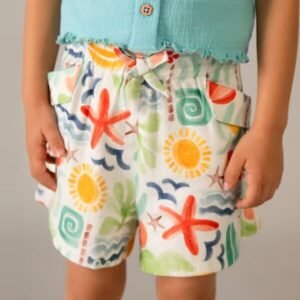 pantalón corto estampado viscosa mini niña Mayoral