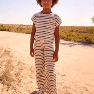 pantalón largo rayas beige chica Mayoral