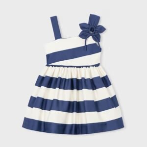 vestido asimétrico rayas azul ceremonia mini niña Mayoral