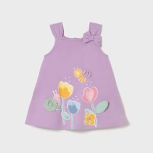 vestido punto tirantes abeja lila bebé niña Mayoral