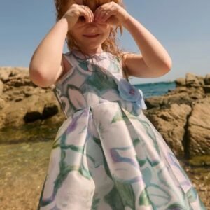 vestido ceremonia mikado estampado niña Abel y Lula