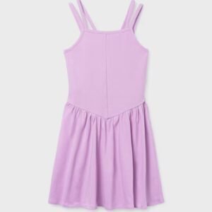 vestido punto canalé color lila chica Mayoral