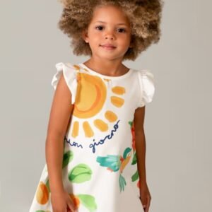 vestido punto estampado crudo mini niña Mayoral