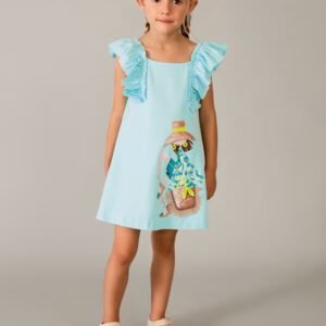 vestido punto azul océano mini niña Mayoral