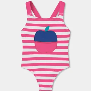 bañador rayas rosa y blanco mini niña Boboli