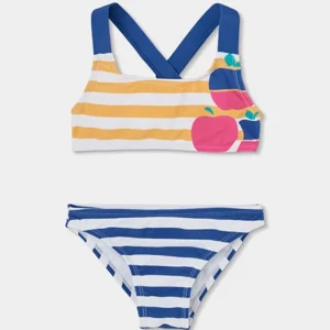 bikini rayas azul y amarillas mini niña Boboli