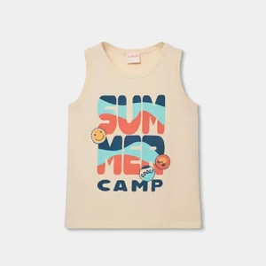 camiseta tirantes crudo letras mini niño Boboli