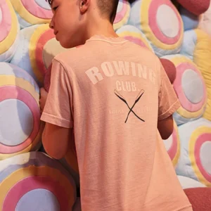 camiseta manga corta salmón chico Boboli