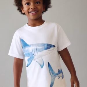 camiseta manga corta blanca tiburón mini niño Mayoral