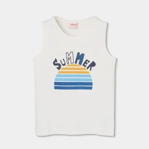 camiseta tirantes blanca summer mini niño Boboli