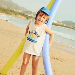 camiseta tirantes blanca summer mini niño Boboli