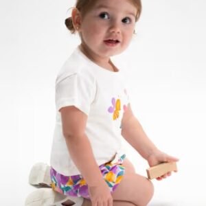 conjunto 3/p short estampado lila bebé niña Mayoral