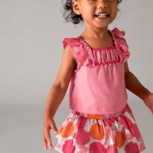 conjunto falda y blusa rosa bebe niña Mayoral