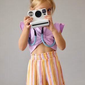 conjunto top lila y short rayas mini niña Mayoral