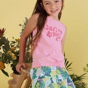 falda pantalón estampada hojas verde chica boboli