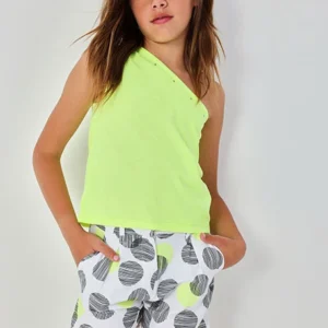 top asimétrico color lima chica Boboli