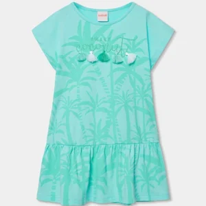 vestido manga corta estampado azul chica Boboli