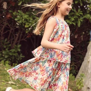 vestido volantes estampado chica boboli