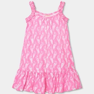 vestido punto rosa flamencos chica Boboli