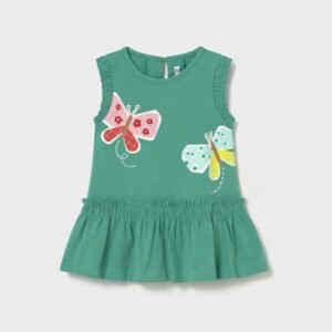 vestido punto mariposa turquesa bebe niña Mayoral