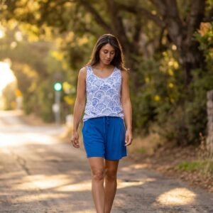 pijama sin mangas estampado azul Señoretta