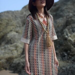 vestido manga corta crochet Señoretta