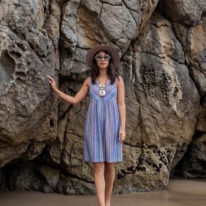 vestido sin mangas rayas multicolor Señoretta