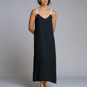 vestido largo negro tirante ancho Señoretta