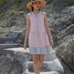 vestido sin mangas de rayas viscosa Señoretta