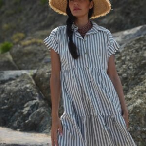 vestido manga corta rayas viscosa Señoretta