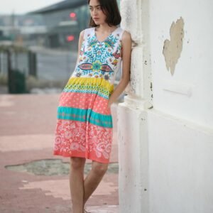 vestido estampado multicolor algodón Señoretta