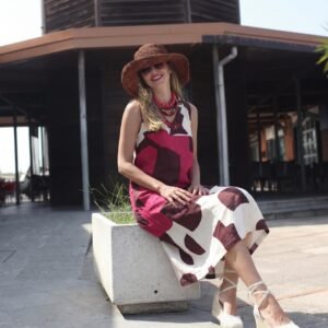 vestido sin mangas largo estampado Egatex