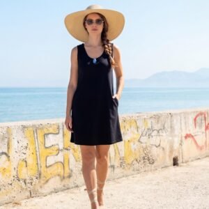 vestido sin mangas viscosa negro Egatex