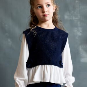 camisa con chaleco tricot marino mini niña Mayoral