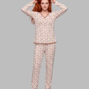 pijama manga larga estampado corazones mujer Señoretta