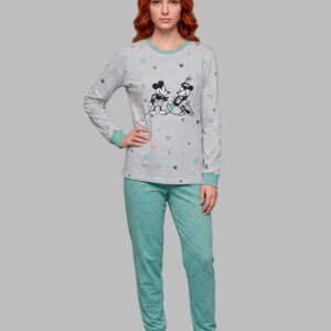 pijama Minnie y Mickey gris mujer Señoretta