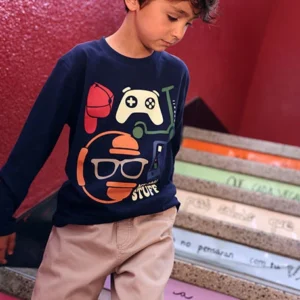camiseta manga larga marino gaming mini niño Boboli