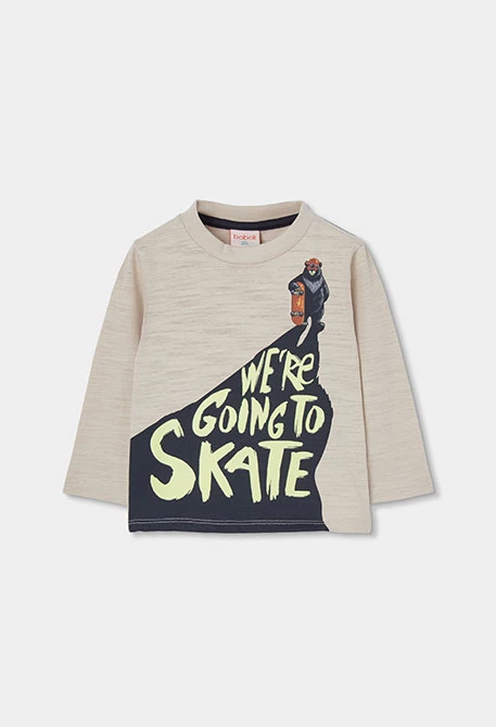 camiseta manga larga oso skate mini niño Boboli - Imagen 2