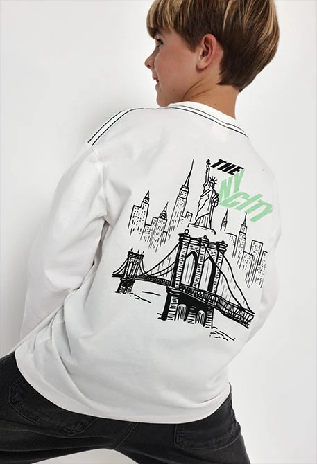 camiseta manga larga estampado espalda NYC chico Boboli - Imagen 2