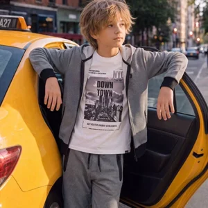 camiseta manga larga blanca paisaje NYC chico Boboli