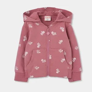 chaqueta felpa estampada rosa mini niña Boboli