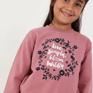 conjunto felpa rosa estampado mini niña Boboli