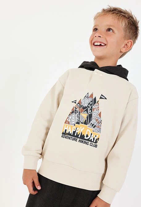 conjunto beige y marrón montañas mini niño Boboli - Imagen 2
