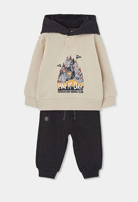 conjunto beige y marrón montañas mini niño Boboli - Imagen 3
