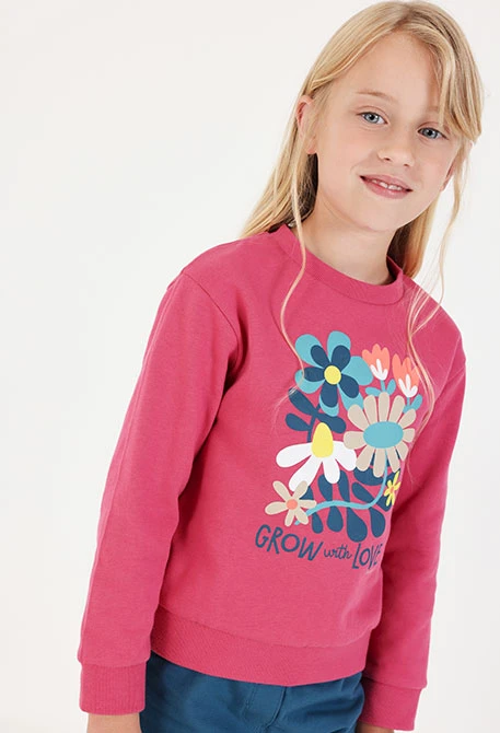conjunto punto fucsia bordado mini niña Boboli - Imagen 2