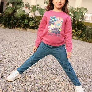 conjunto punto fucsia bordado mini niña Boboli